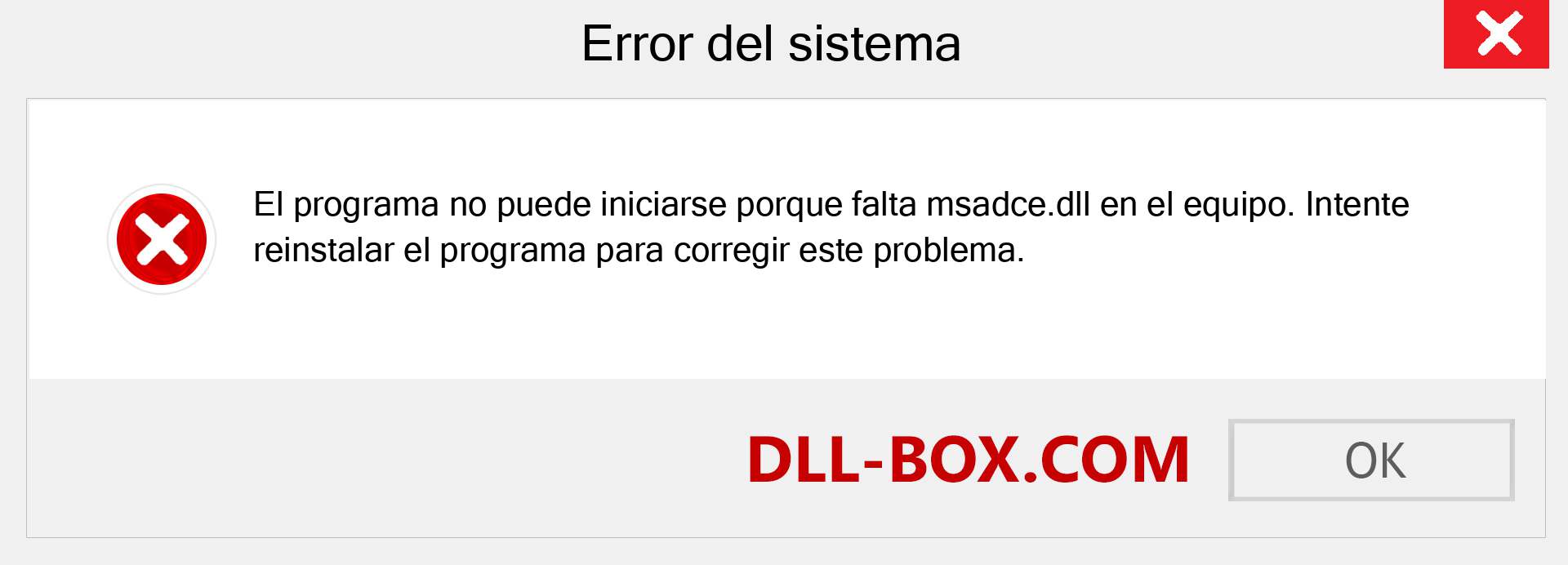 ¿Falta el archivo msadce.dll ?. Descargar para Windows 7, 8, 10 - Corregir msadce dll Missing Error en Windows, fotos, imágenes