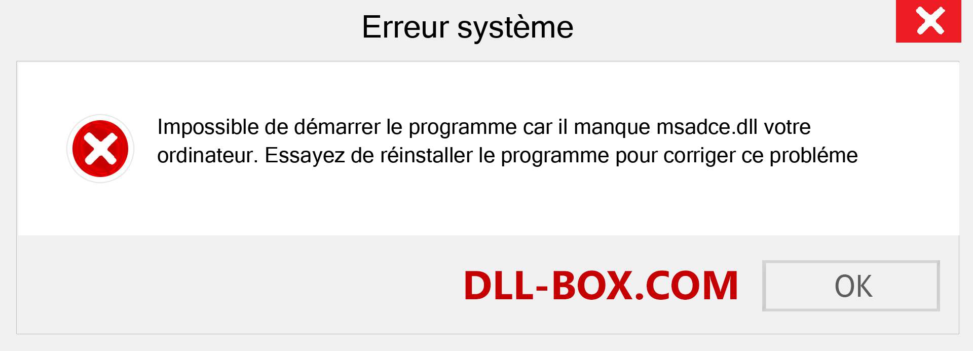 Le fichier msadce.dll est manquant ?. Télécharger pour Windows 7, 8, 10 - Correction de l'erreur manquante msadce dll sur Windows, photos, images